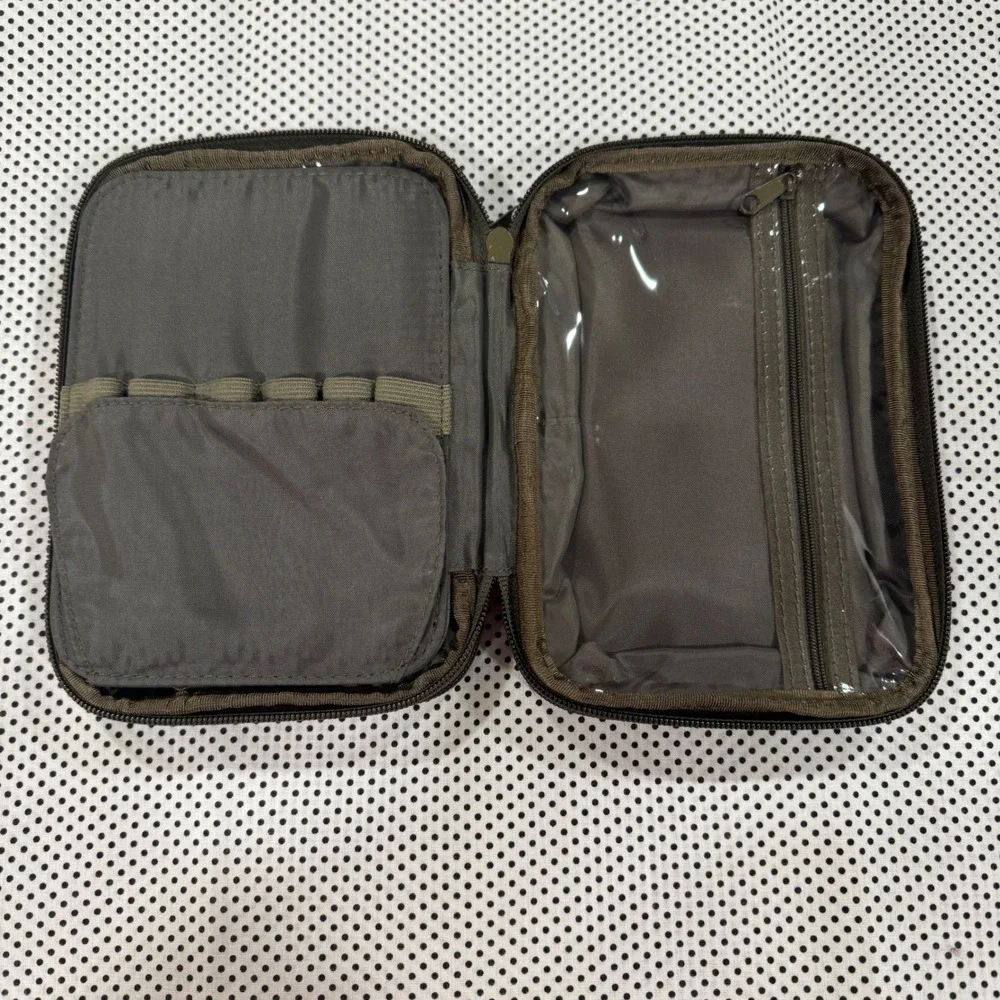 Bare Escentuals Wild Jungle Bag Olive Green Faux Croc Makeup Organizer Vintage